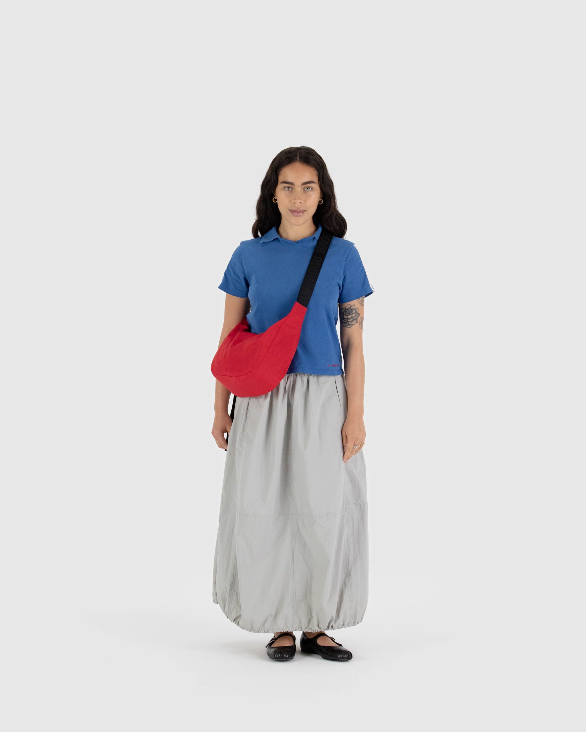 Medium Nylon Crescent Bag - Candy Apple image 1